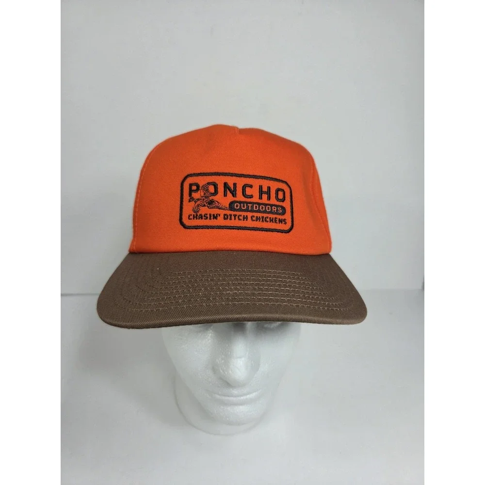 Poncho Outdoors Pheasant Hat OSFA  Embroidered Snapback Cap Orange Brown